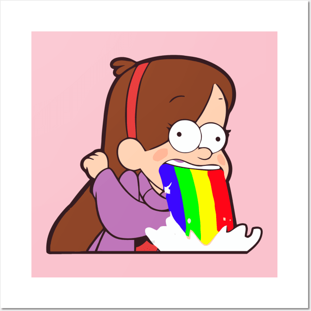 Mabel puking rainbows Wall Art by Anna Senpai